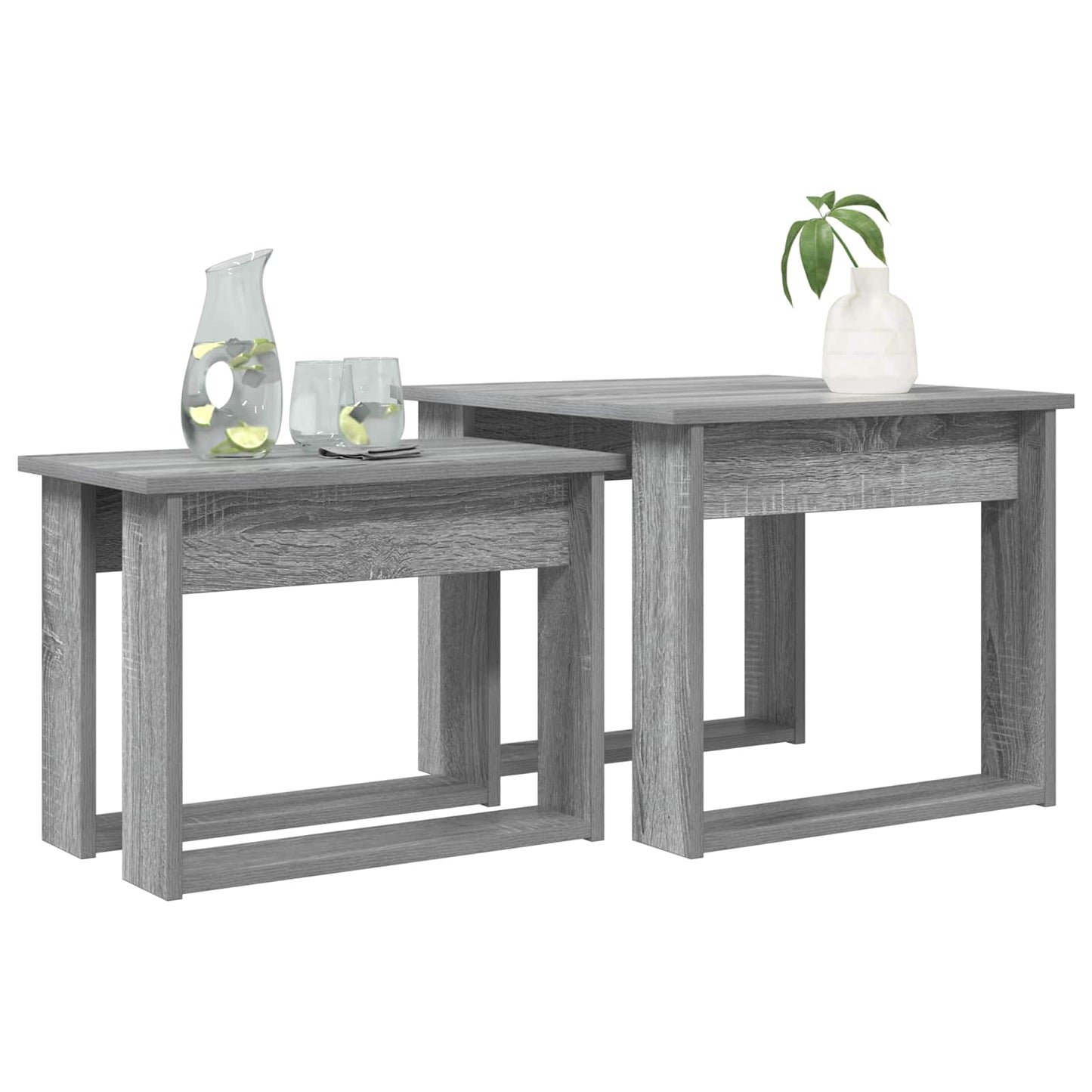 Kaffebord Sett 2 pcs Grå Sonoma Konstruert tre