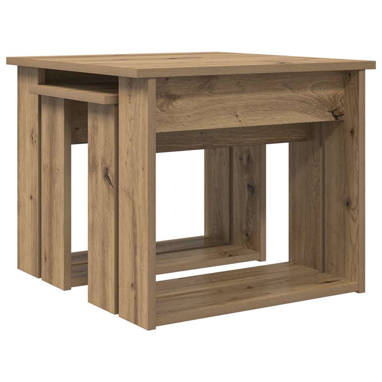 Kaffebord Sett 2 pcs Artisan Eik Konstruert tre