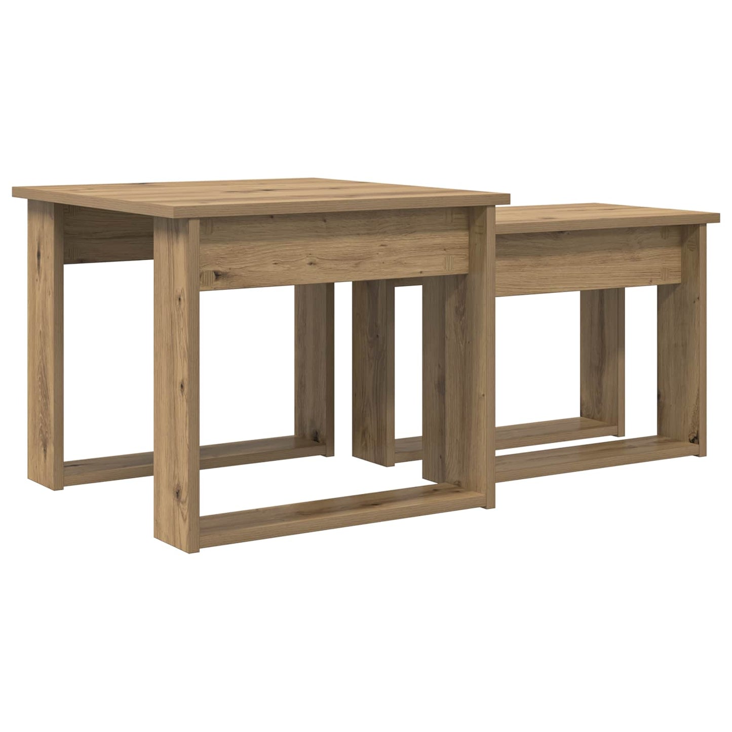 Kaffebord Sett 2 pcs Artisan Eik Konstruert tre