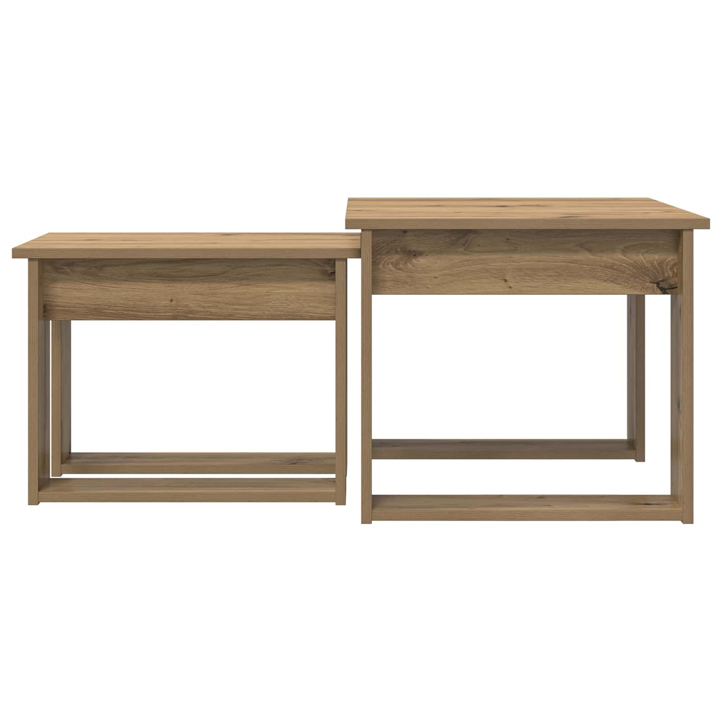 Kaffebord Sett 2 pcs Artisan Eik Konstruert tre