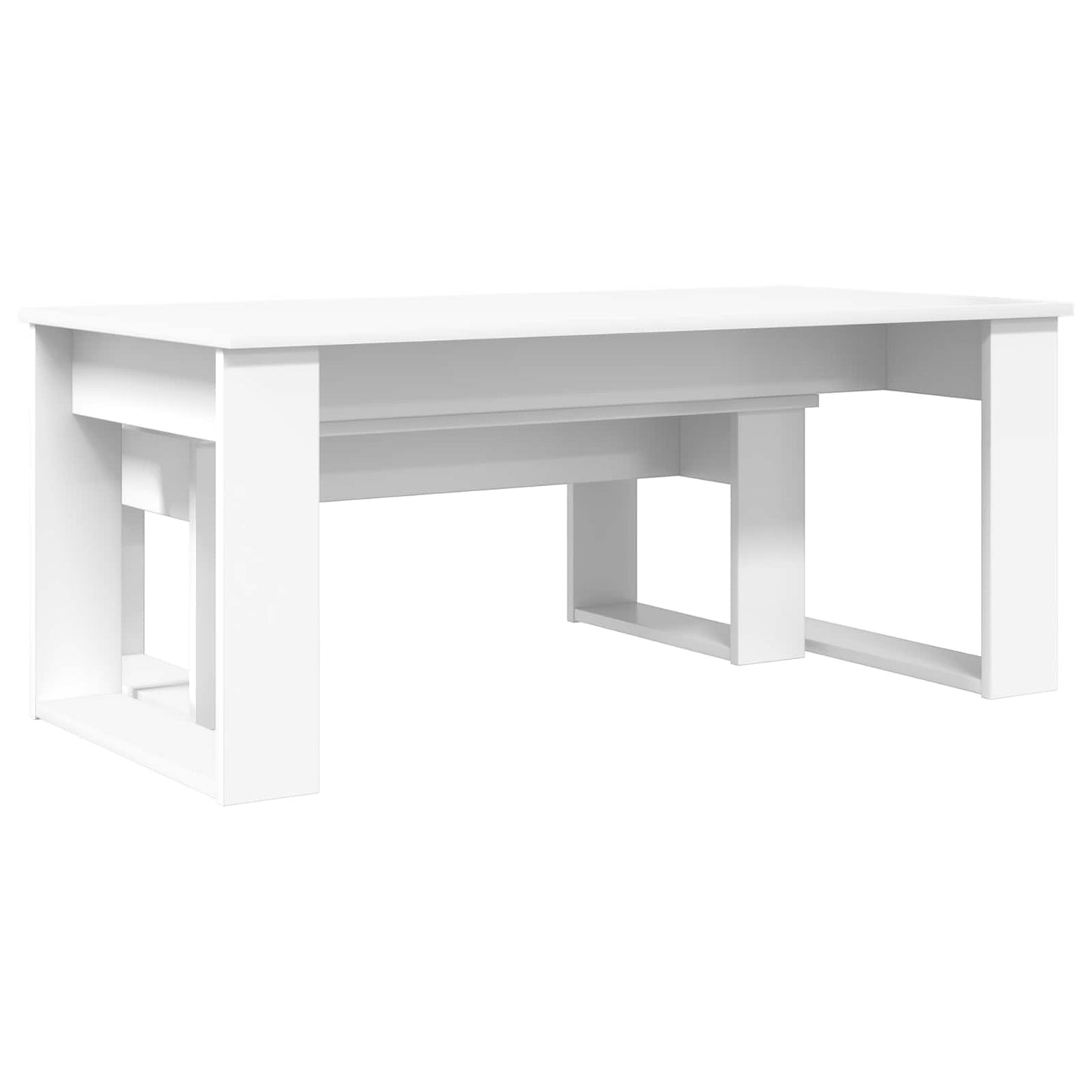 Kaffebord Sett 2 pcs Hvit Konstruert tre