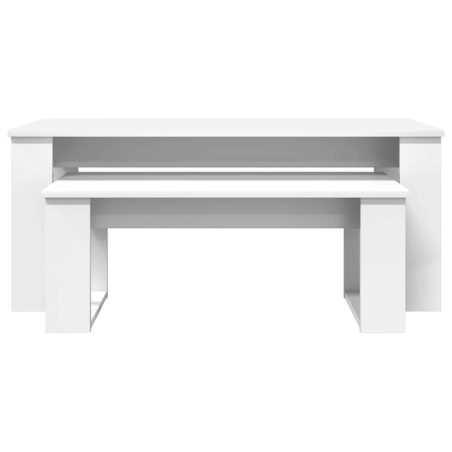 Kaffebord Sett 2 pcs Hvit Konstruert tre