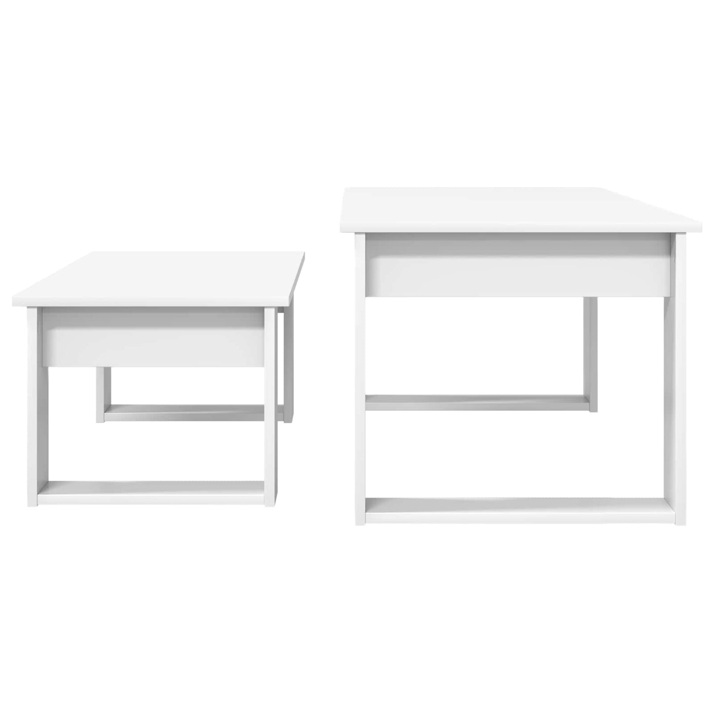 Kaffebord Sett 2 pcs Hvit Konstruert tre