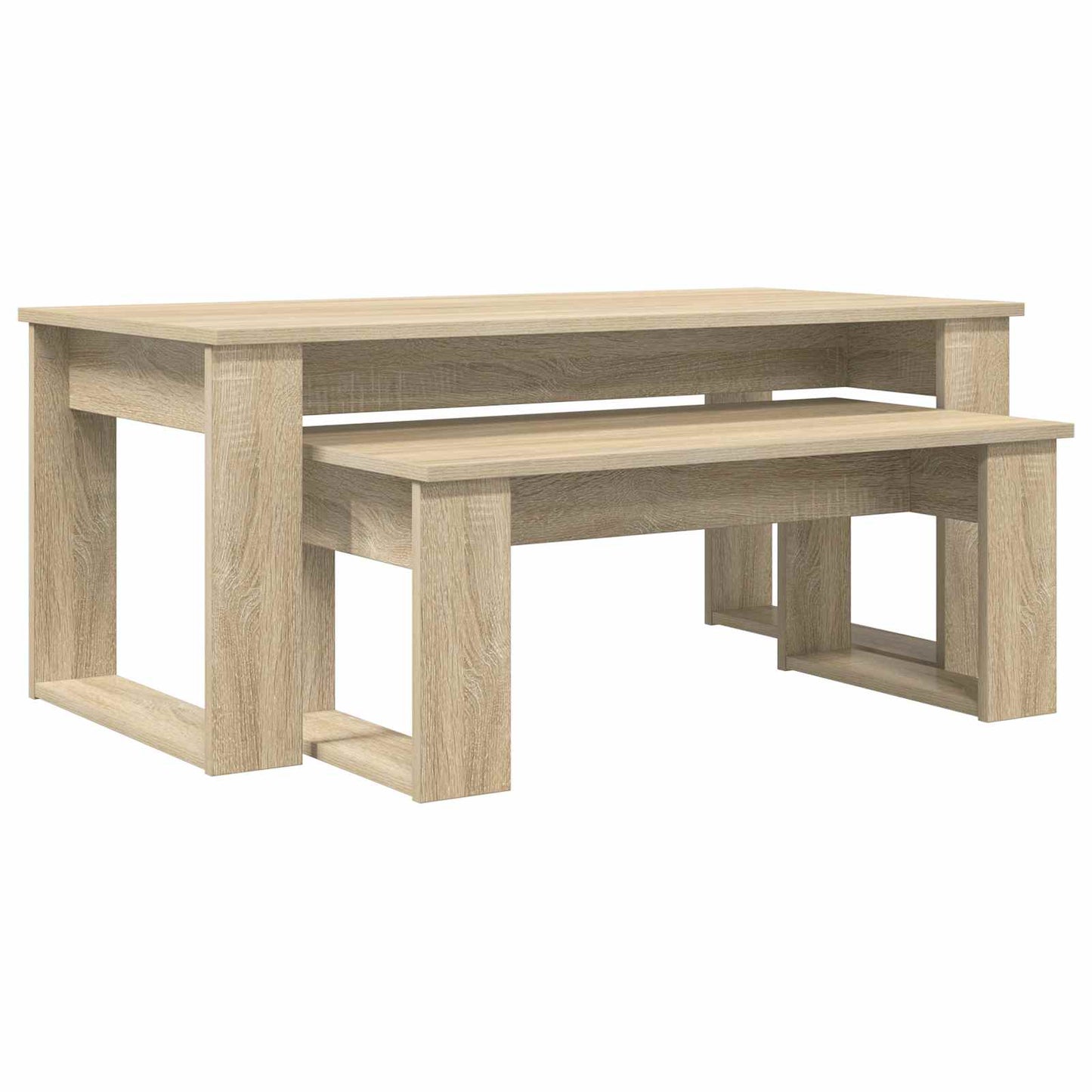 Kaffebord Sett 2 pcs Sonoma eik Konstruert tre