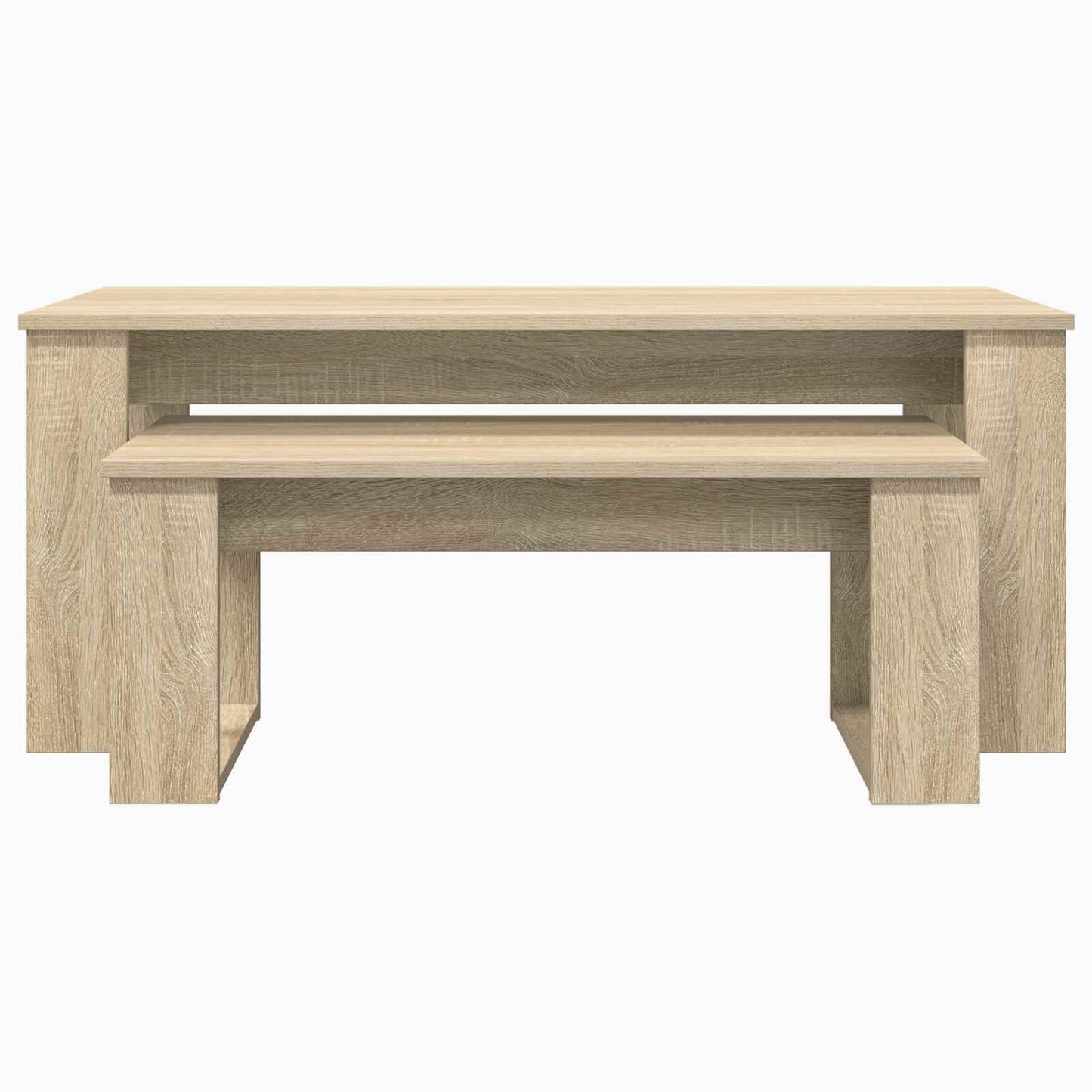 Kaffebord Sett 2 pcs Sonoma eik Konstruert tre