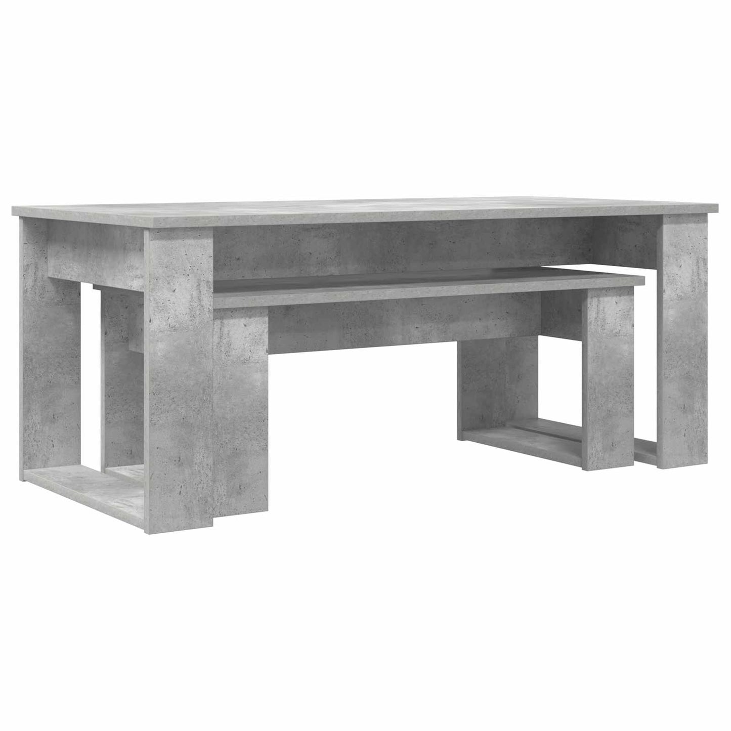 Kaffebord Sett 2 pcs Betonggrå Konstruert tre