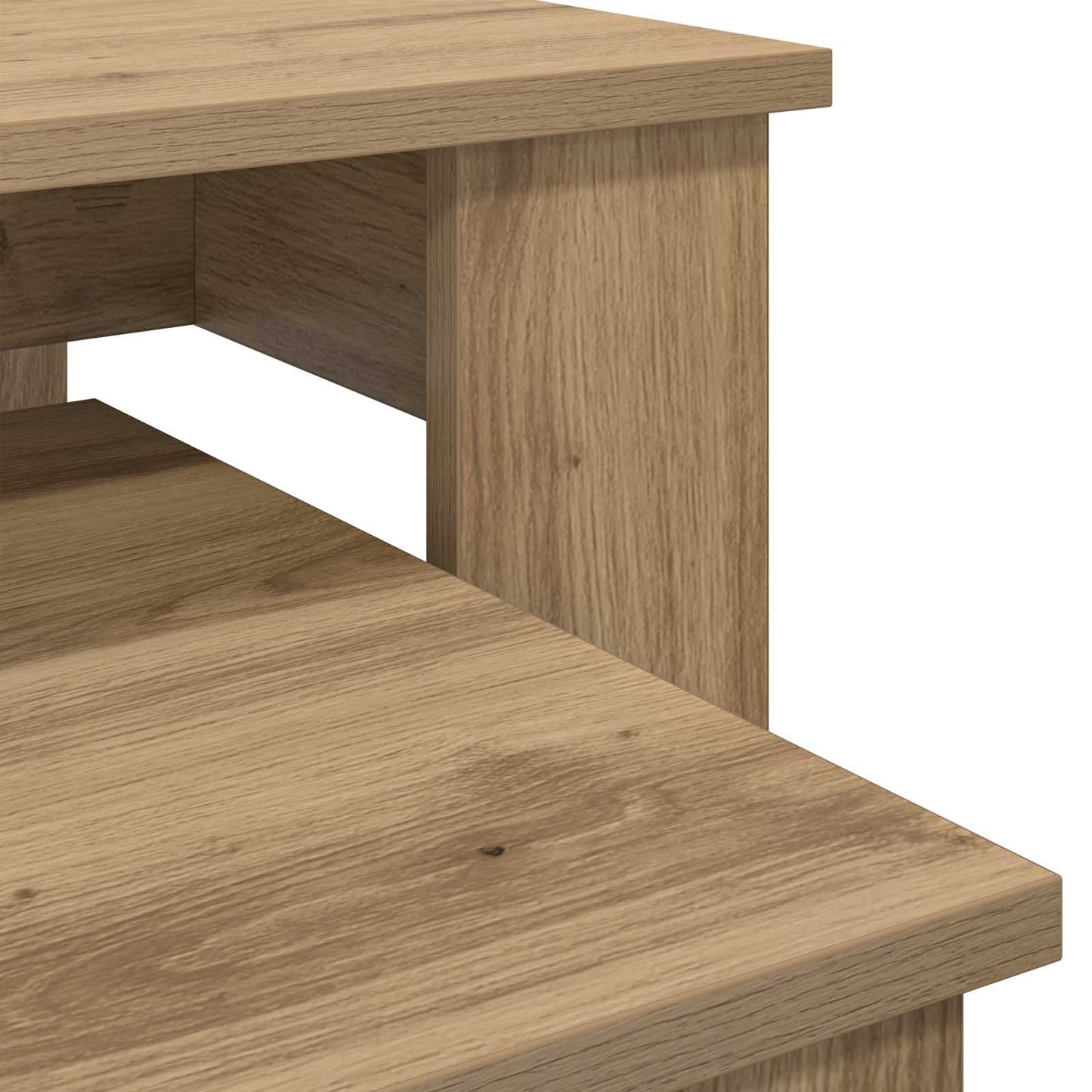 Kaffebord Sett 2 pcs Artisan Eik Konstruert tre