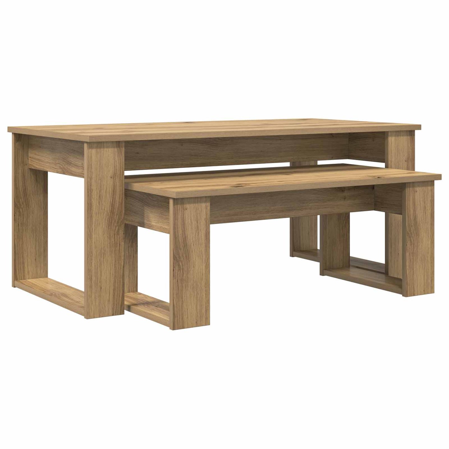 Kaffebord Sett 2 pcs Artisan Eik Konstruert tre