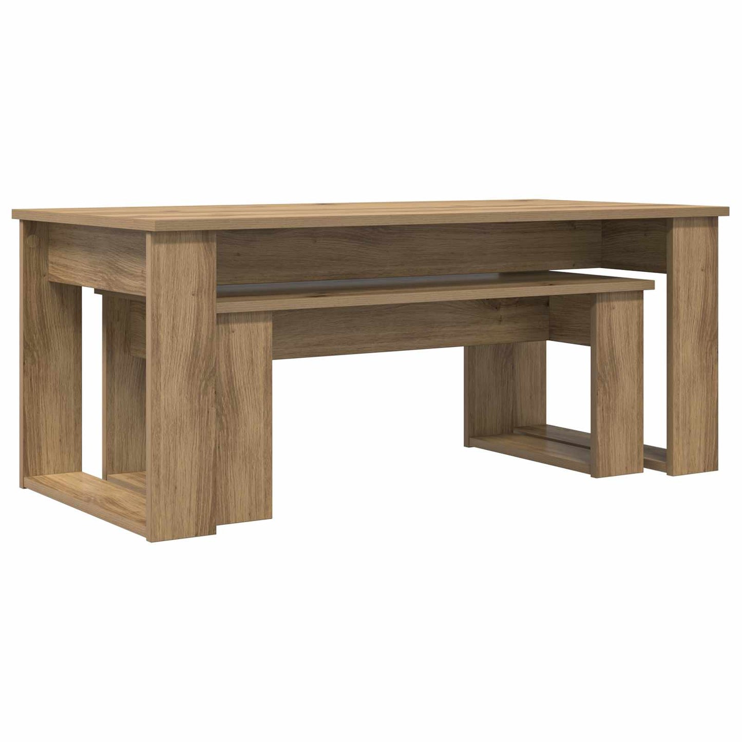 Kaffebord Sett 2 pcs Artisan Eik Konstruert tre