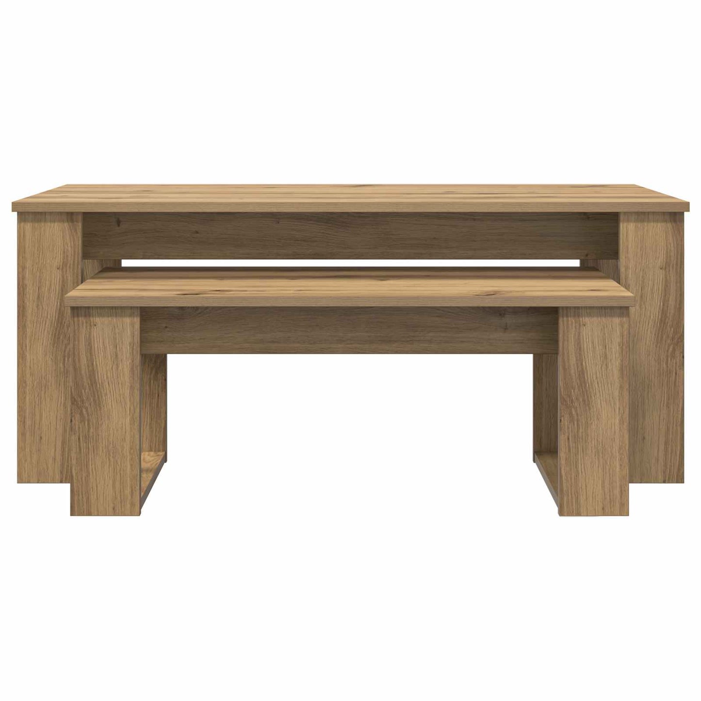 Kaffebord Sett 2 pcs Artisan Eik Konstruert tre
