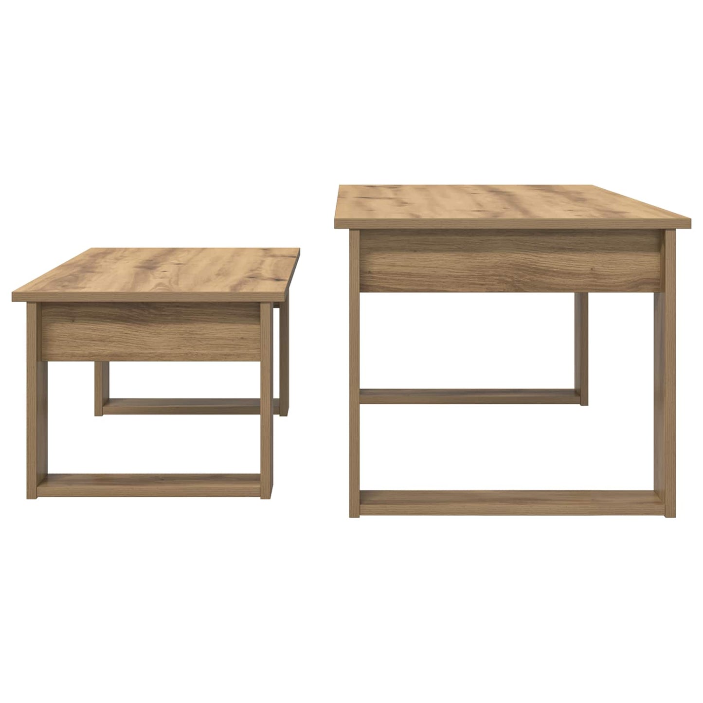 Kaffebord Sett 2 pcs Artisan Eik Konstruert tre