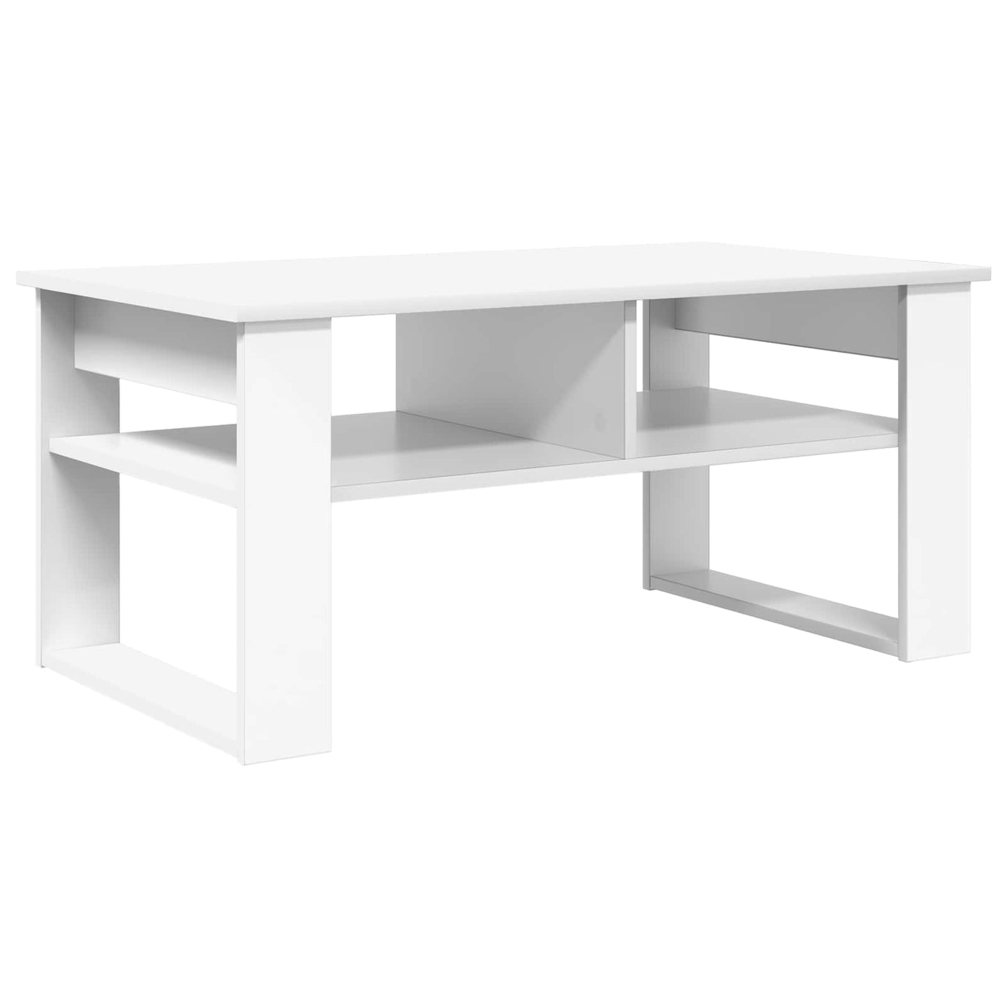 Kaffebord med lagring Hvit 96 x 54 x 44 cm Konstruert tre