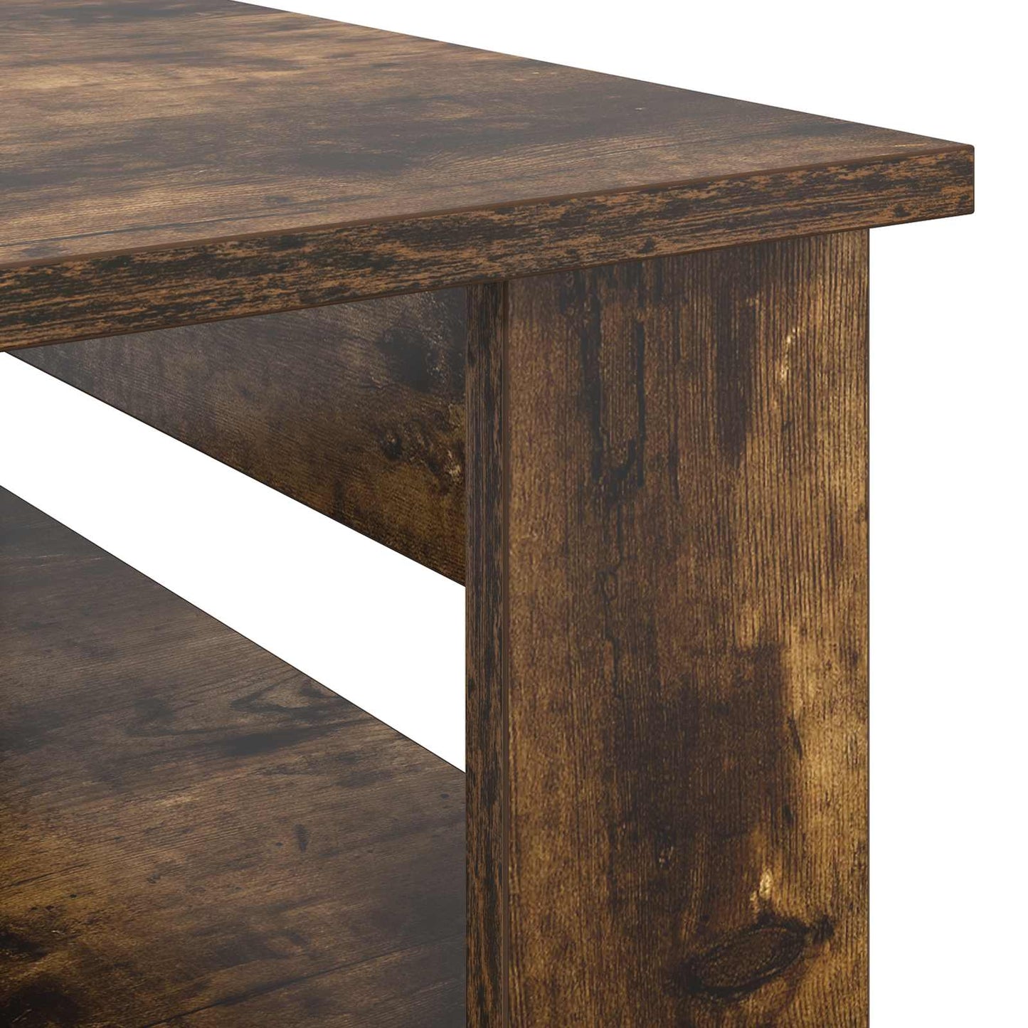 Kaffebord med lagring Røkt eik 96 x 54 x 44 cm Konstruert tre