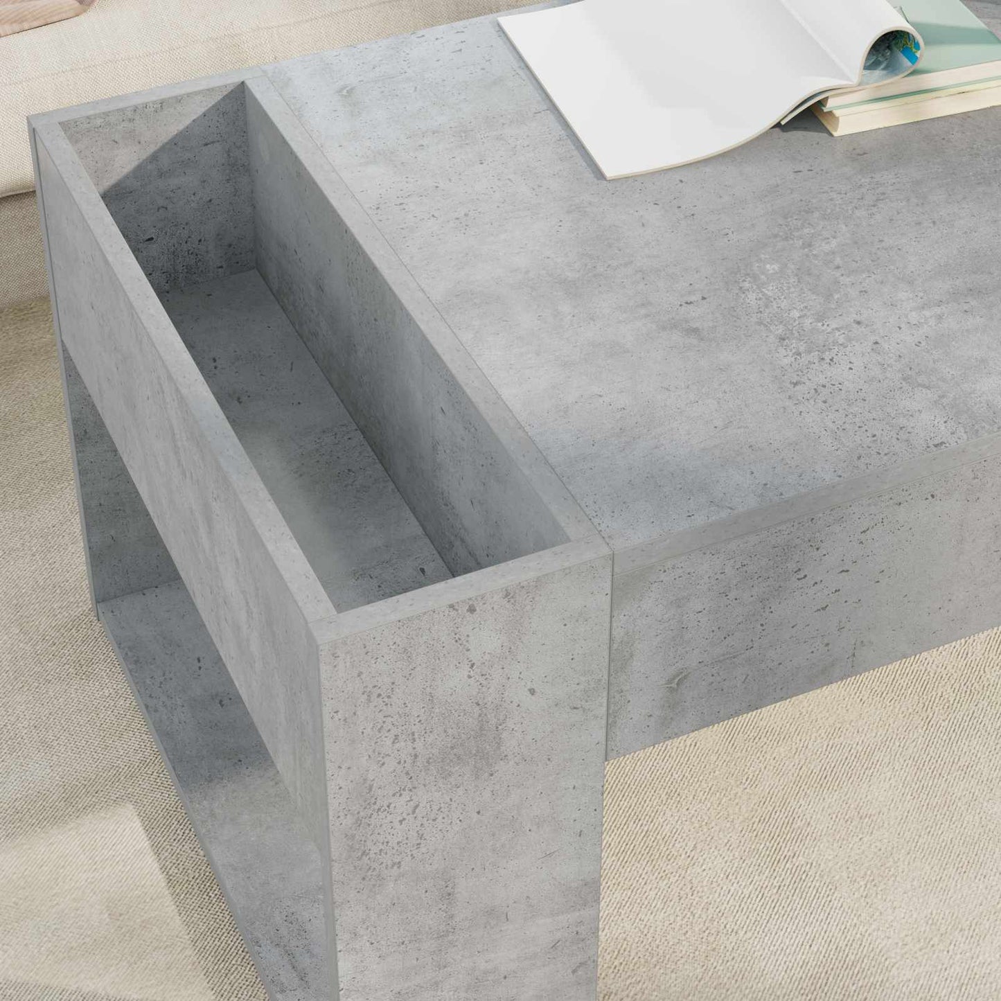 Kaffebord Betonggrå 110 x 50 x 41 cm Konstruert tre