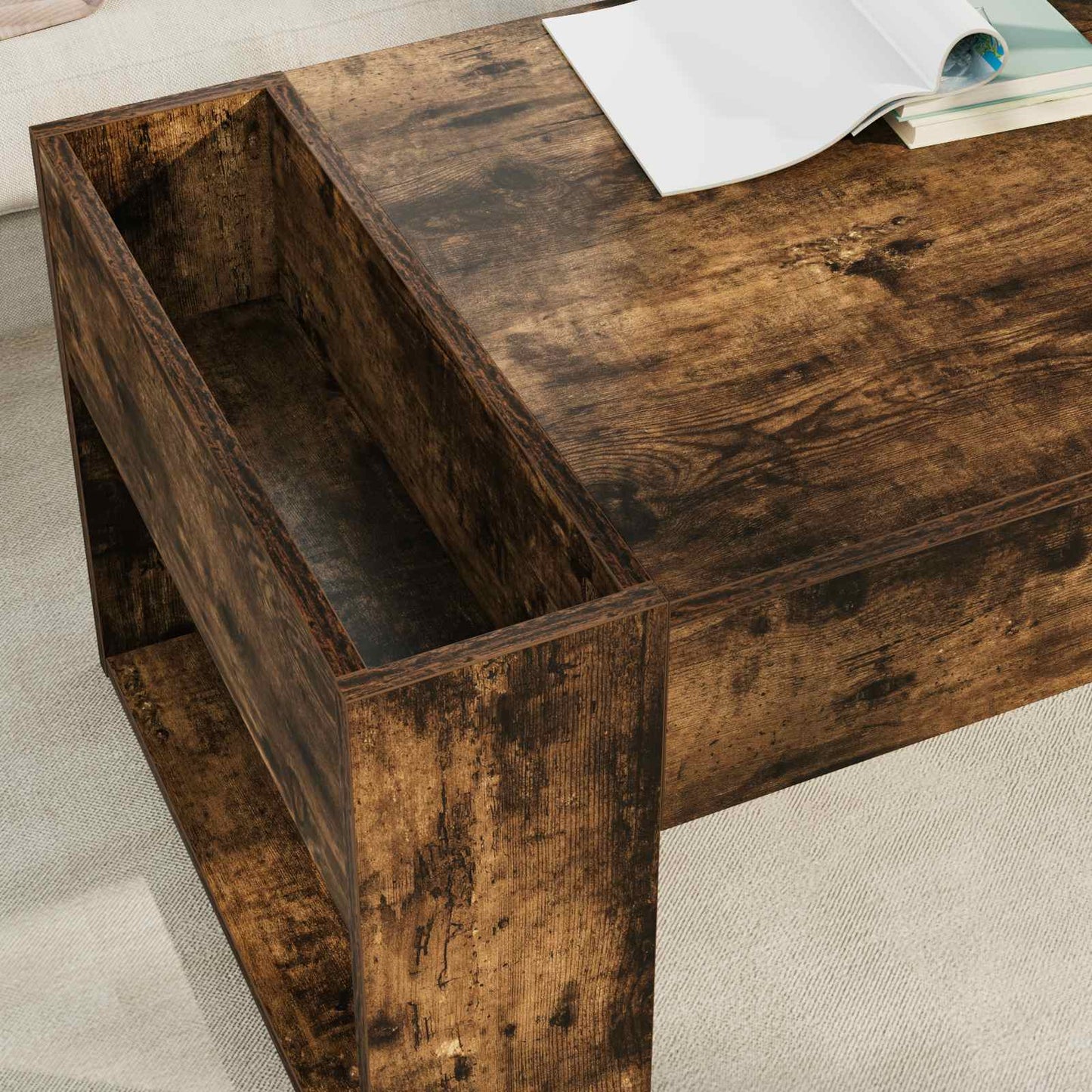 Kaffebord Røkt eik 110 x 50 x 41 cm Konstruert tre