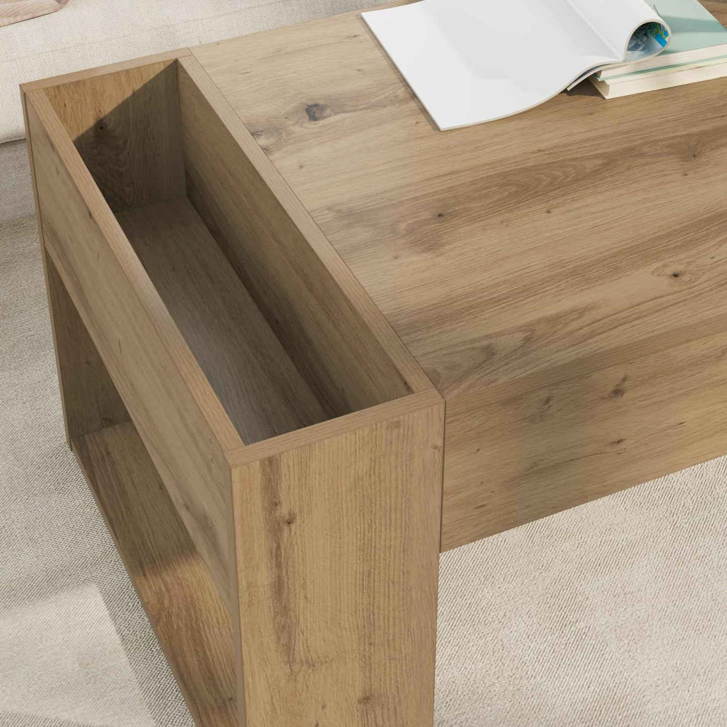 Kaffebord Artisan Eik 110 x 50 x 41 cm Konstruert tre