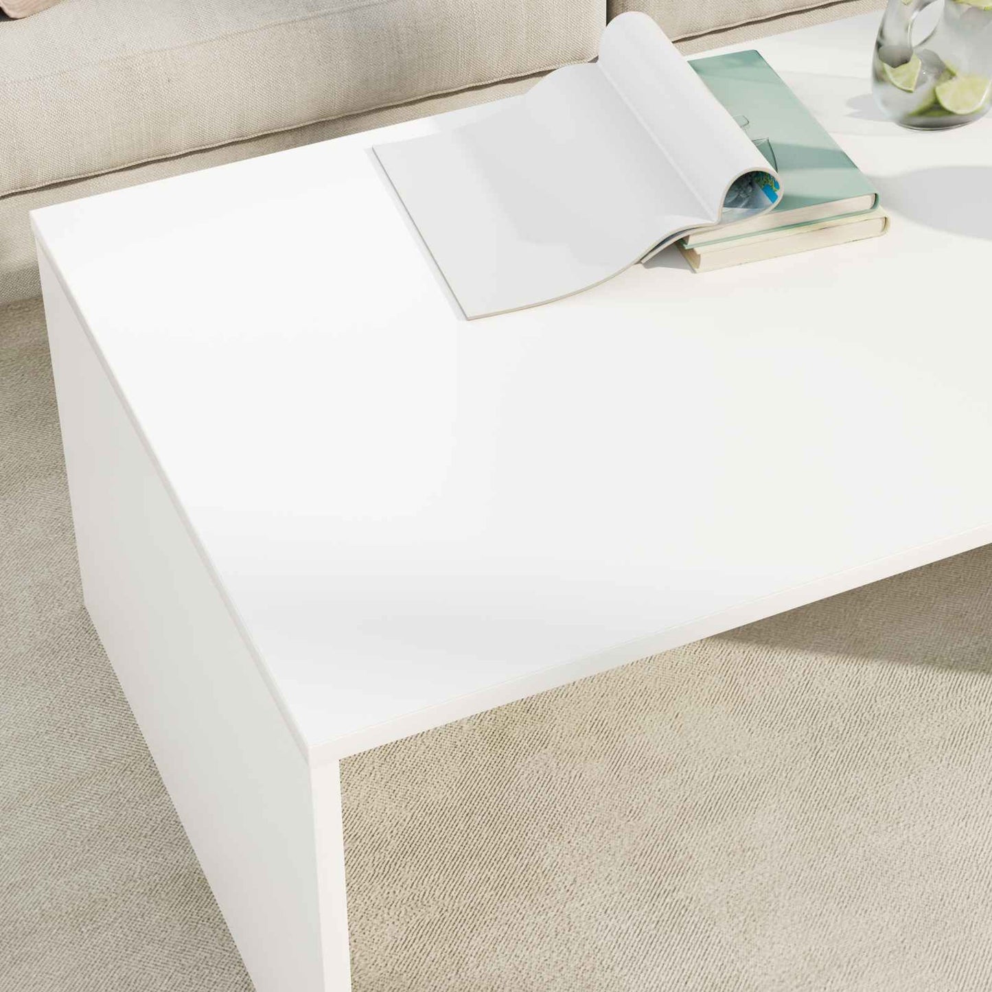 Kaffebord Hvit 95 x 50 x 34 cm Konstruert tre
