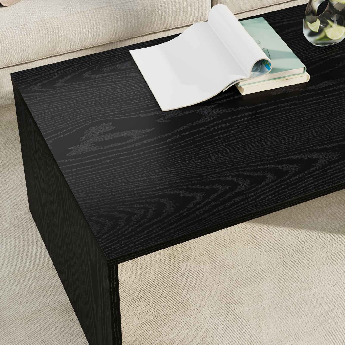 Kaffebord Svart Eik 95 x 50 x 34 cm Konstruert tre