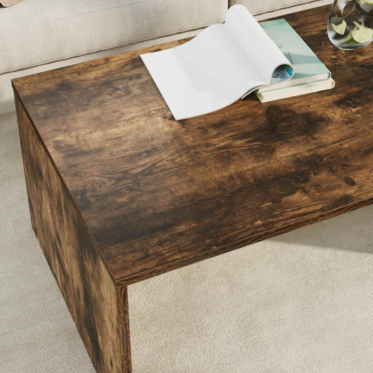 Kaffebord Røkt eik 95 x 50 x 34 cm Konstruert tre