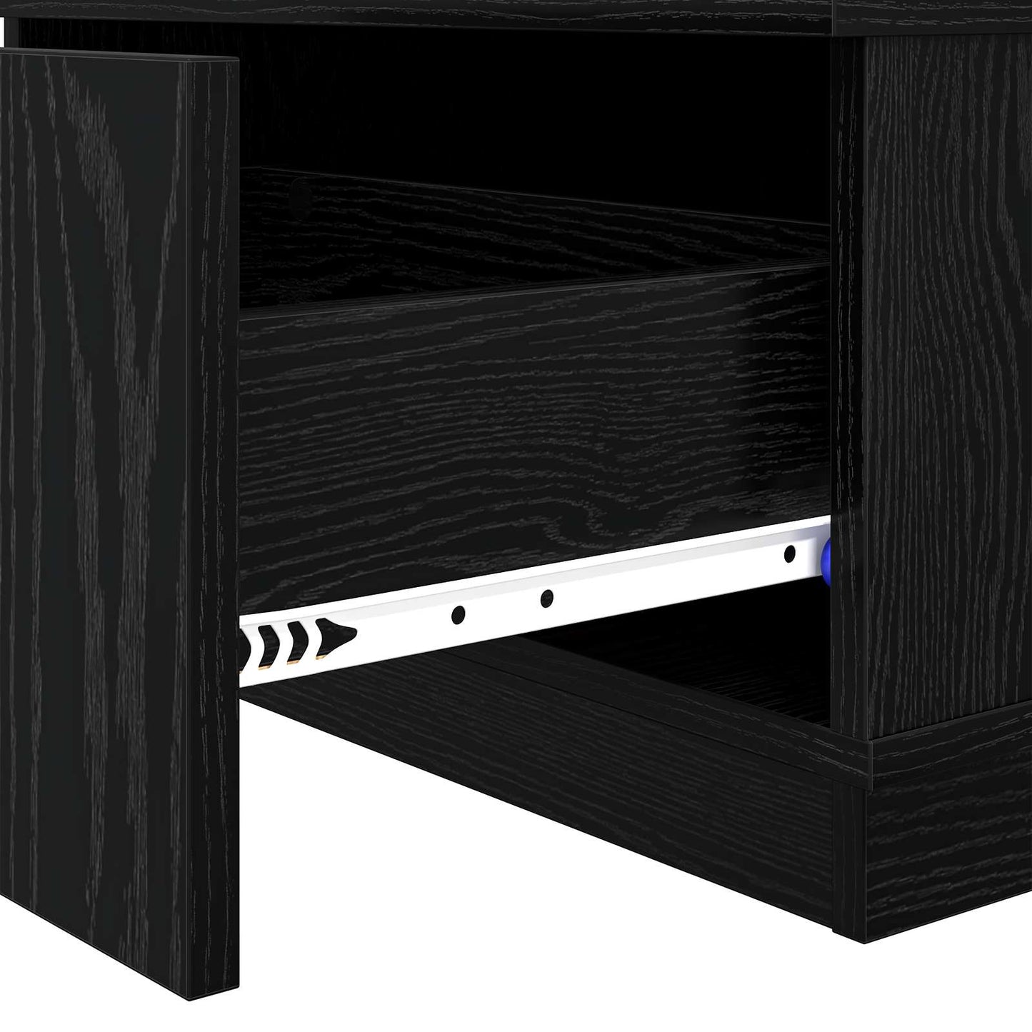 Kaffebord med skuff Svart Eik 95 x 55 x 31 cm Konstruert tre