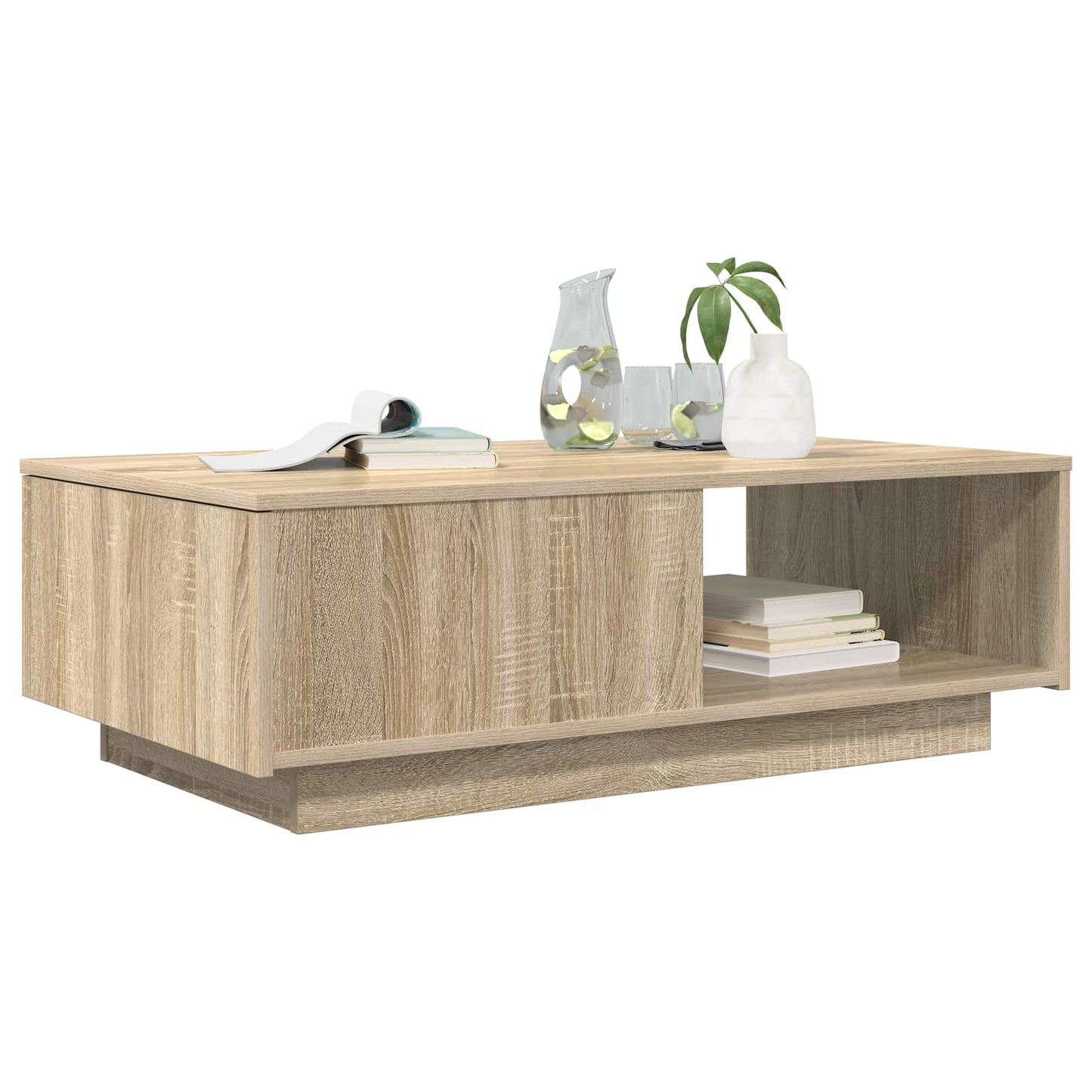 Kaffebord med skuff Sonoma eik 95 x 55 x 31 cm Konstruert tre