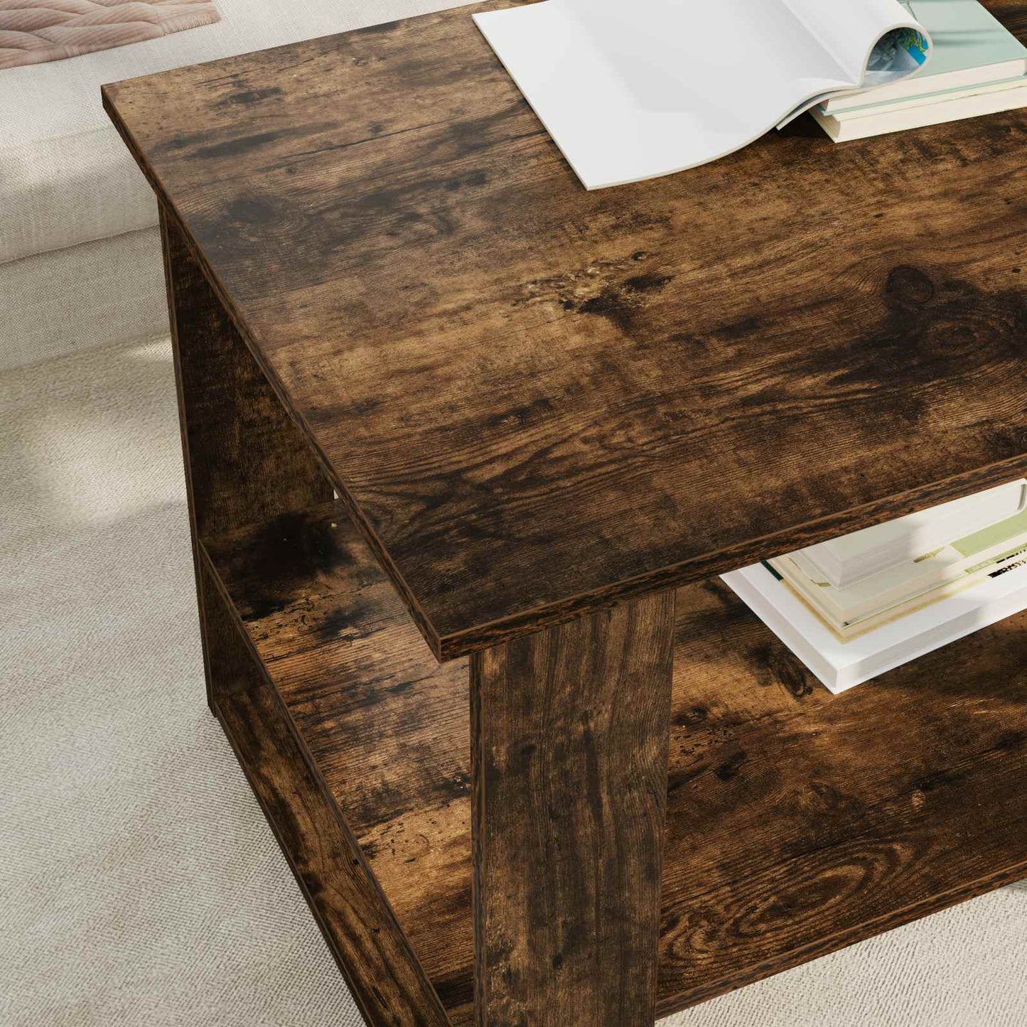 Kaffebord Røkt eik 72 x 50 x 50 cm Konstruert tre