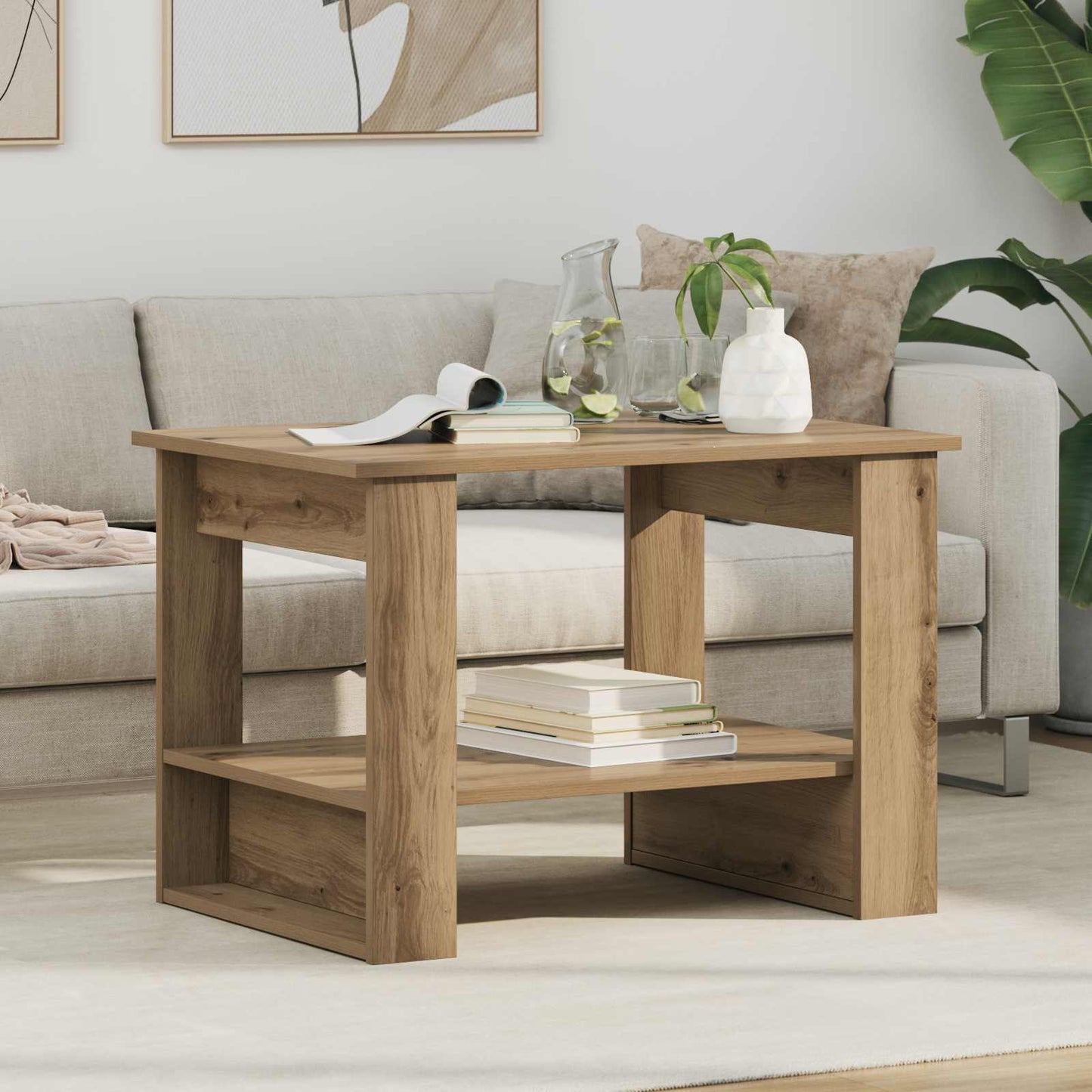 Kaffebord Artisan Eik 72 x 50 x 50 cm Konstruert tre