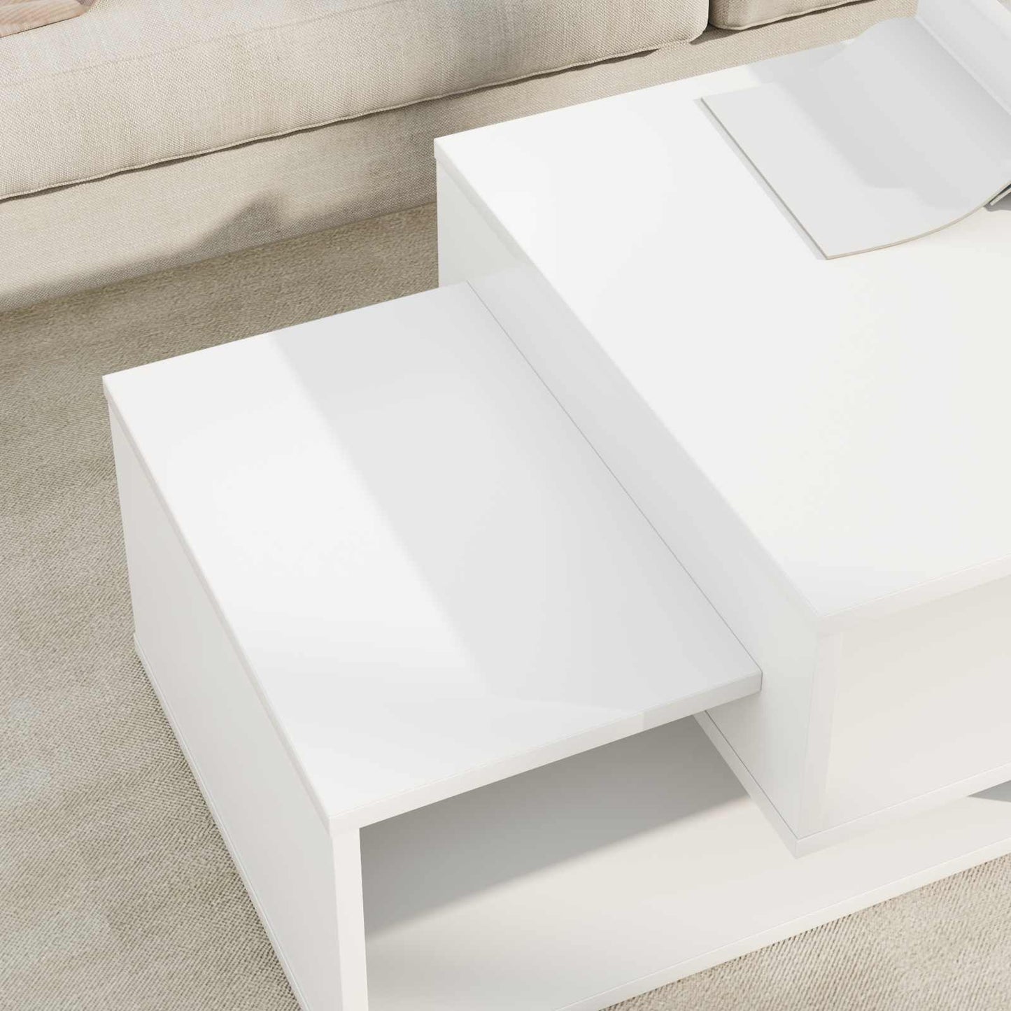 Kaffebord Hvit 105 x 50 x 32,5 cm Konstruert tre