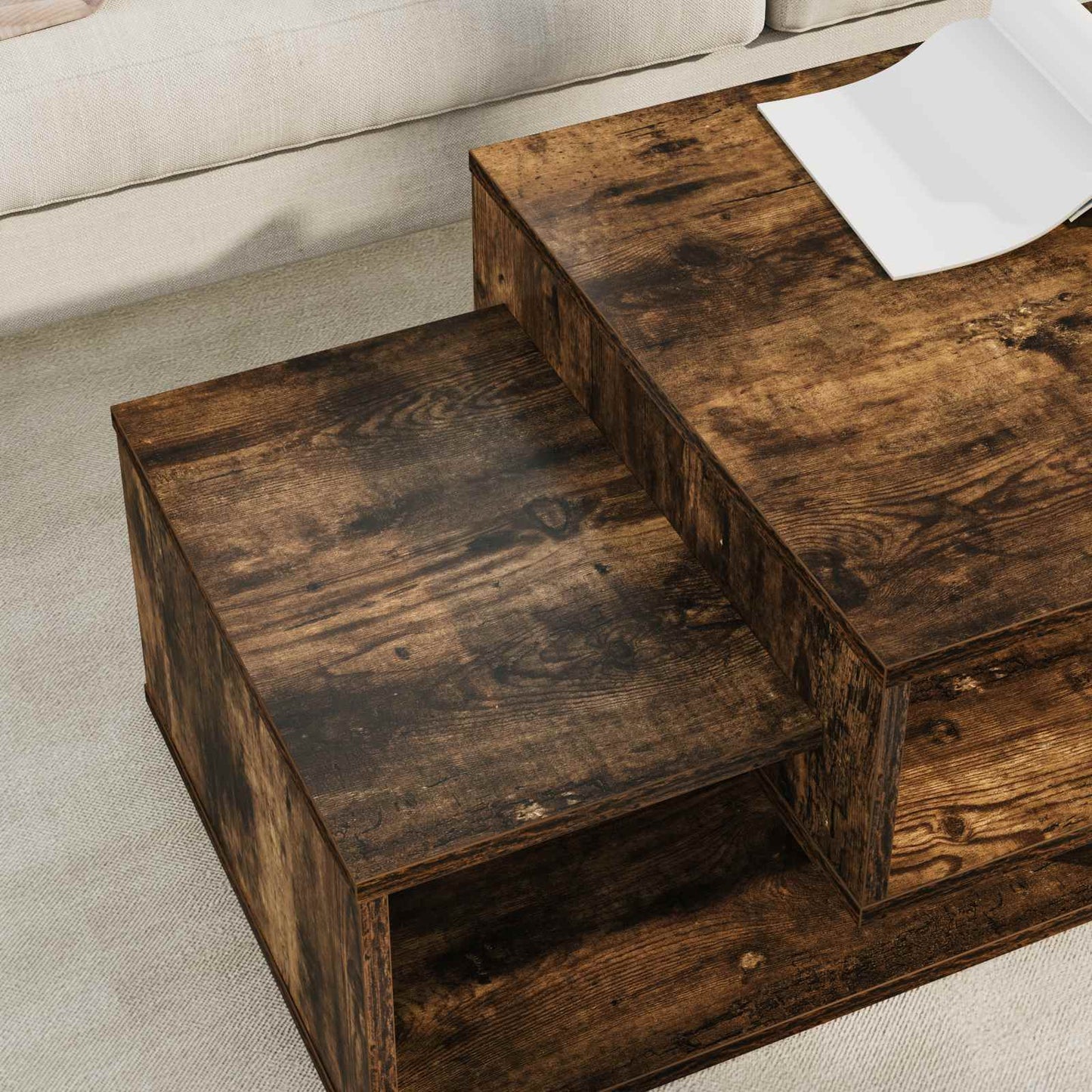 Kaffebord Røkt eik 105 x 50 x 32,5 cm Konstruert tre