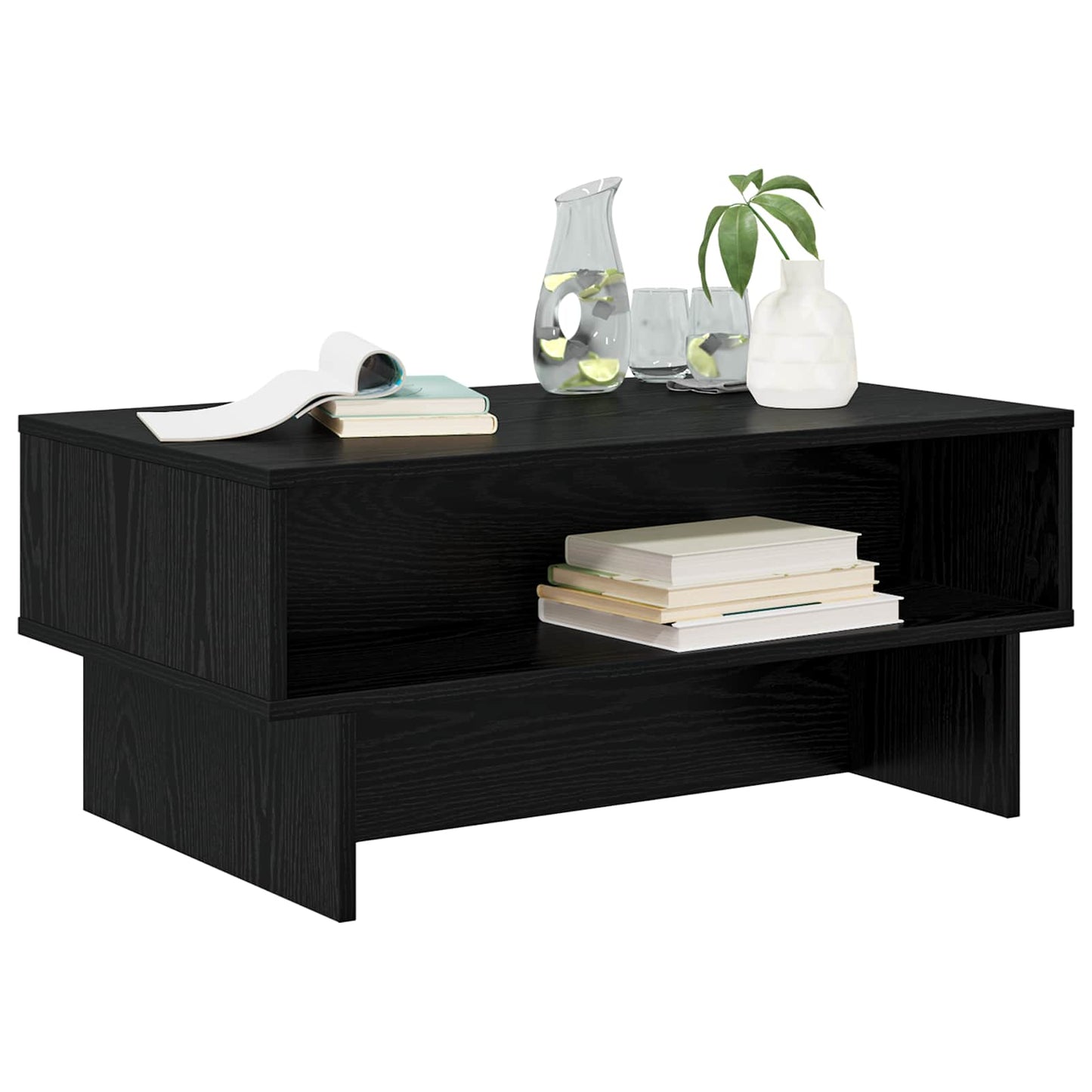 Kaffebord Svart Eik 80 x 46 x 35 cm Konstruert tre
