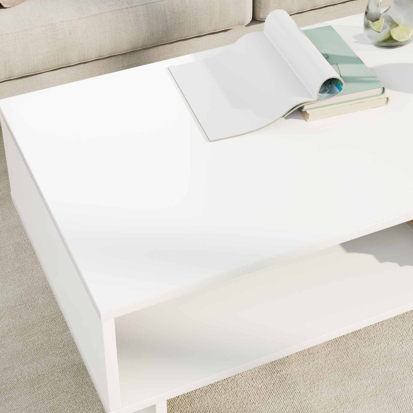 Kaffebord Hvit 100 x 46 x 35 cm Konstruert tre