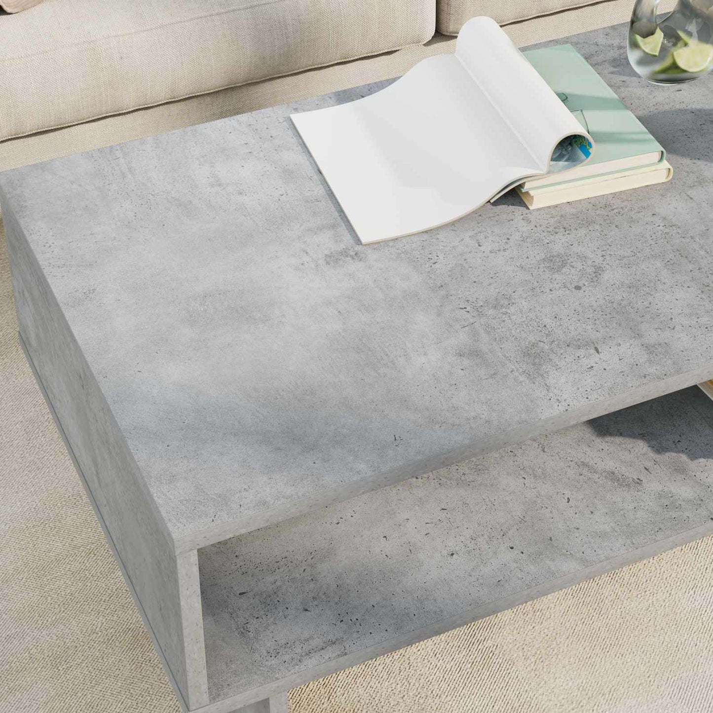 Kaffebord Betonggrå 100 x 46 x 35 cm Konstruert tre
