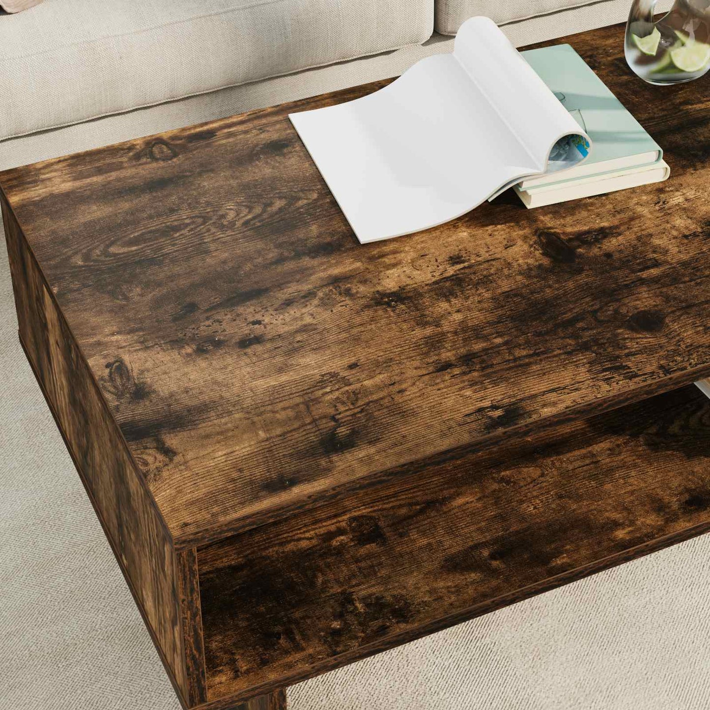 Kaffebord Røkt eik 100 x 46 x 35 cm Konstruert tre