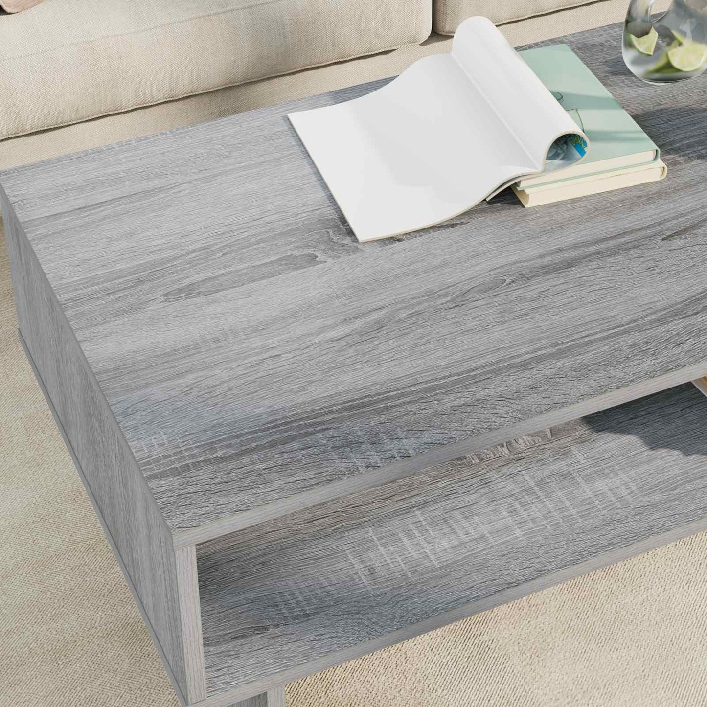 Kaffebord Grå Sonoma 100 x 46 x 35 cm Konstruert tre
