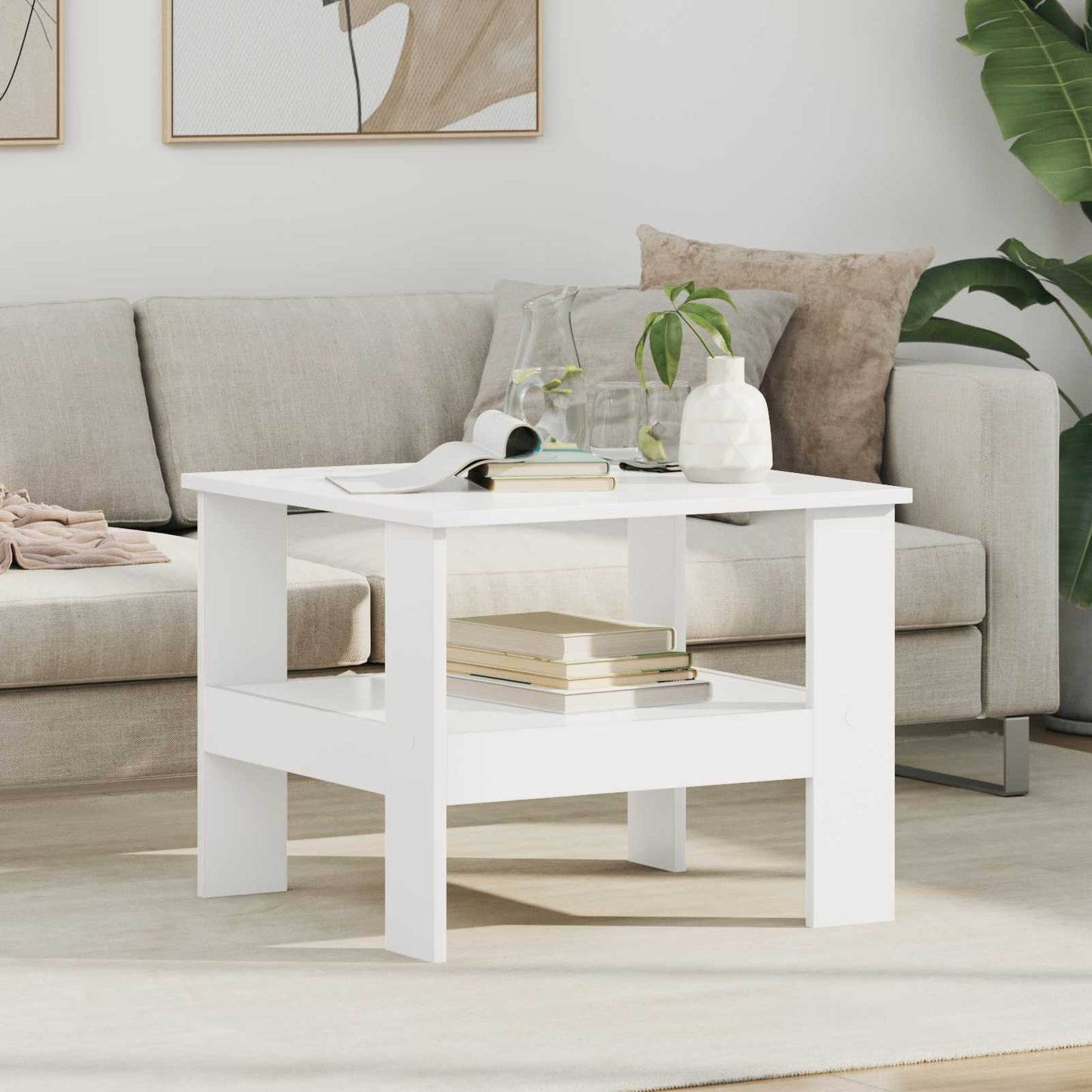 Kaffebord Hvit 57 x 55 x 45 cm Konstruert tre