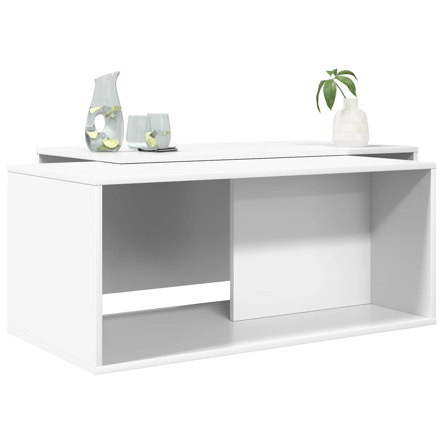 Kaffebord Sett 2 pcs Hvit Konstruert tre