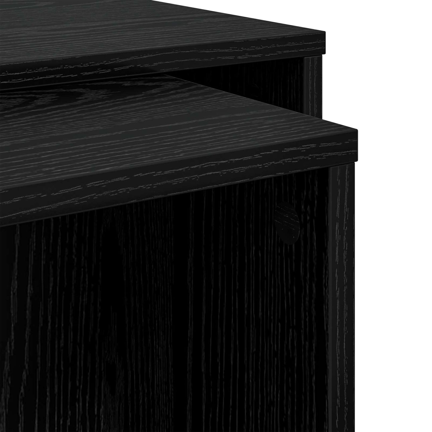 Kaffebord Sett 2 pcs Svart Eik Konstruert tre