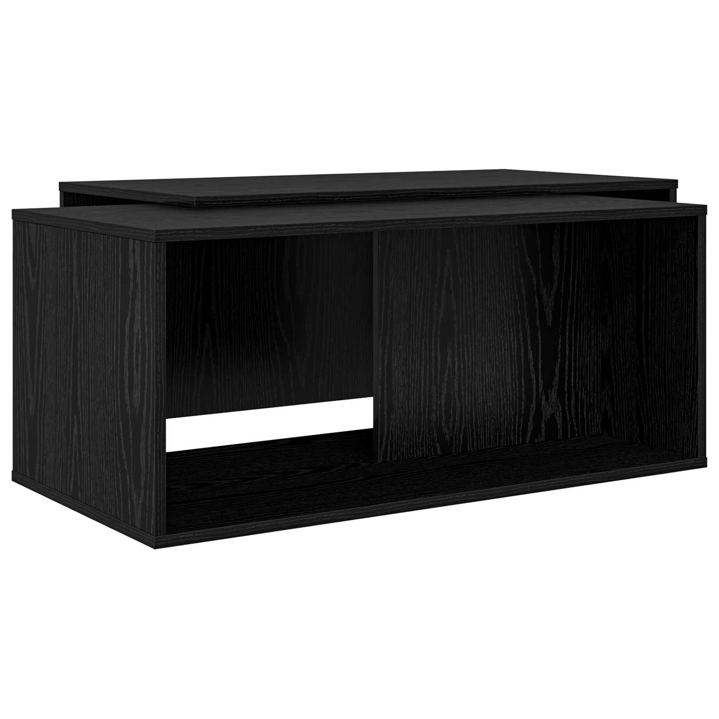 Kaffebord Sett 2 pcs Svart Eik Konstruert tre