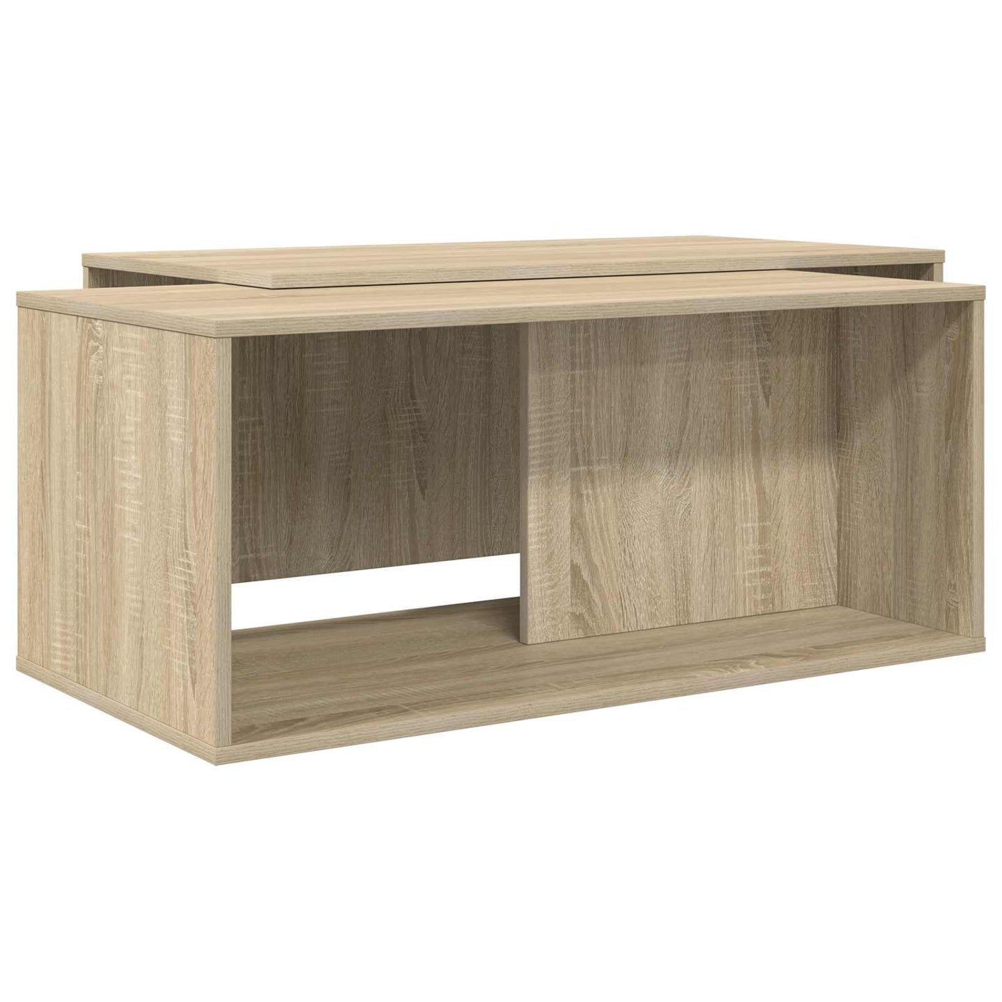 Kaffebord Sett 2 pcs Sonoma eik Konstruert tre