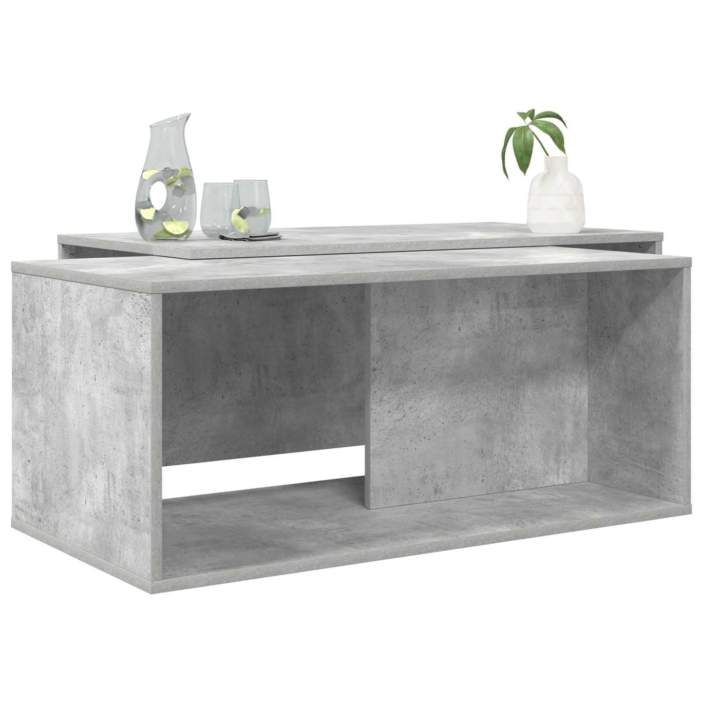 Kaffebord Sett 2 pcs Betonggrå Konstruert tre