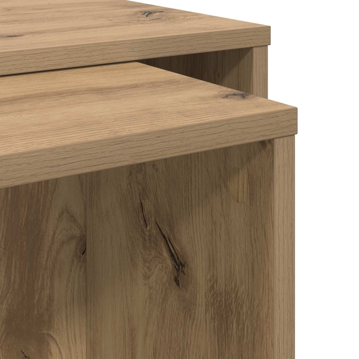Kaffebord Sett 2 pcs Artisan Eik Konstruert tre
