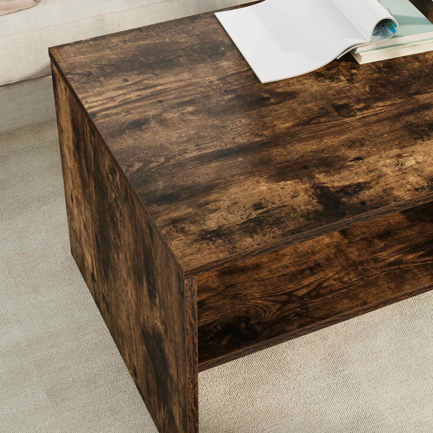 Kaffebord Røkt eik 100 x 50 x 40 cm Konstruert tre