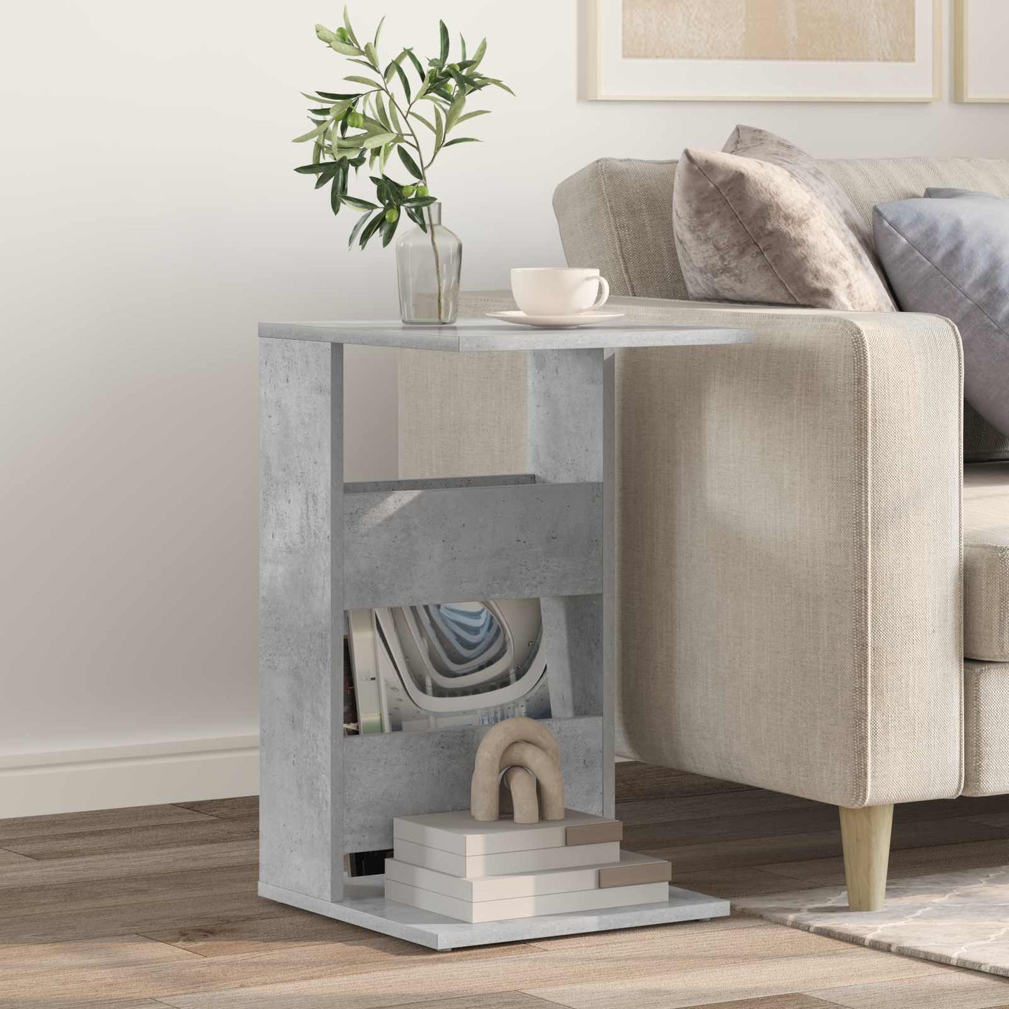 Sidetabell Betonggrå 40 x 35 x 60,5 cm Konstruert tre