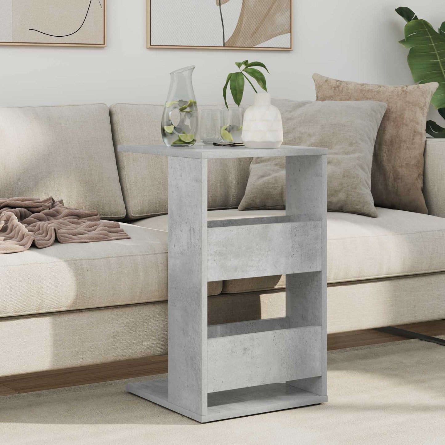 Sidetabell Betonggrå 40 x 35 x 60,5 cm Konstruert tre