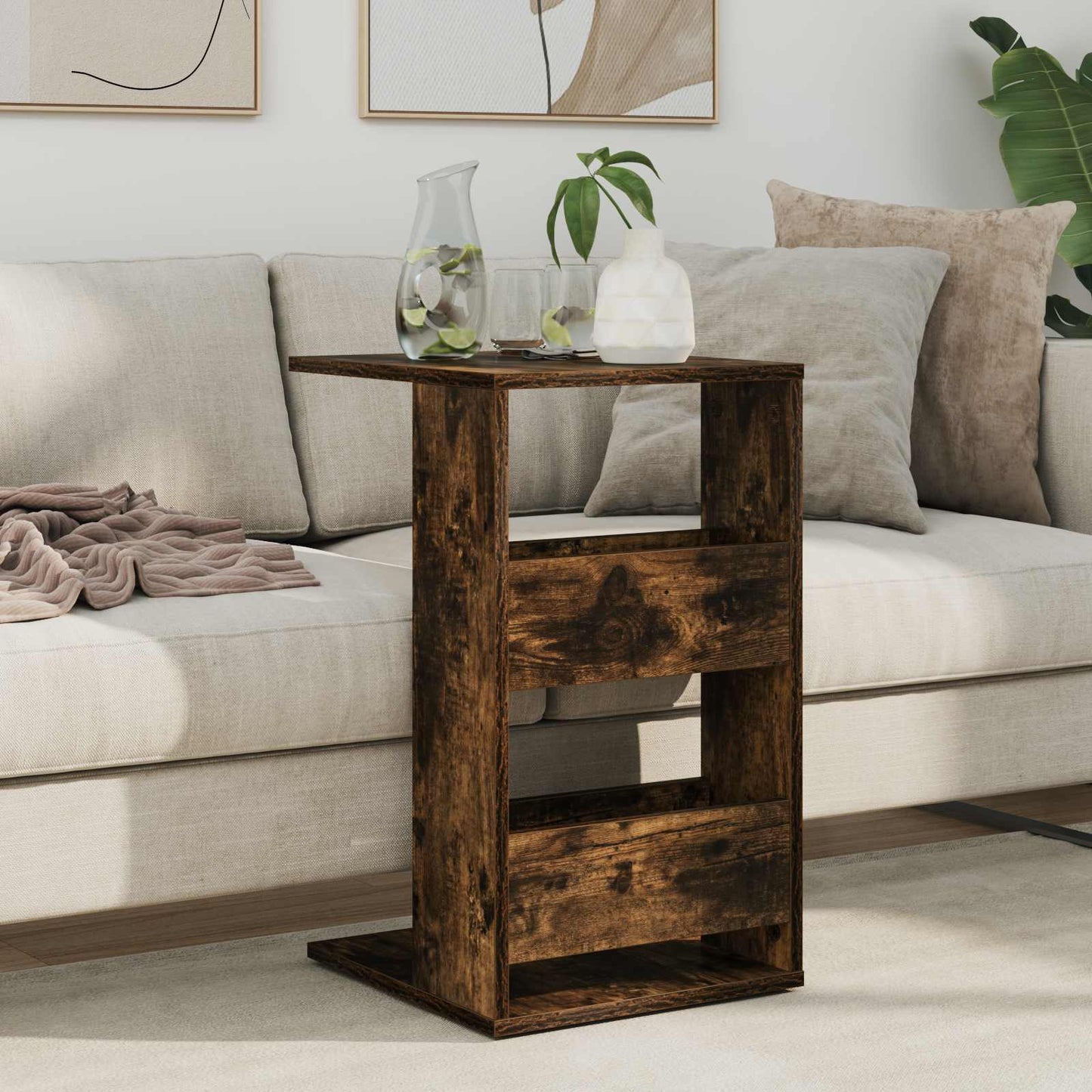 Sidetabell Røkt eik 40 x 35 x 60,5 cm Konstruert tre
