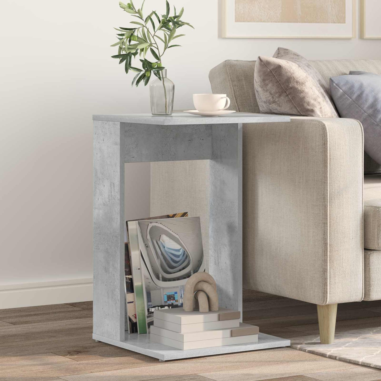Sidetabell Betonggrå 40 x 38 x 62,5 cm Konstruert tre