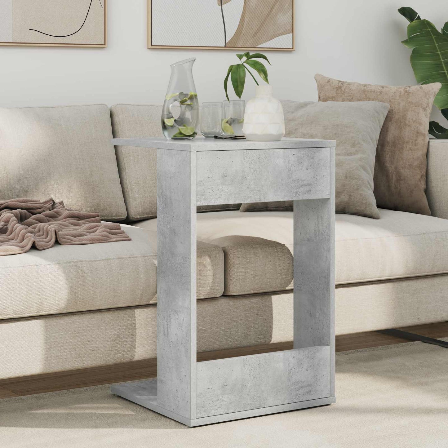 Sidetabell Betonggrå 40 x 38 x 62,5 cm Konstruert tre