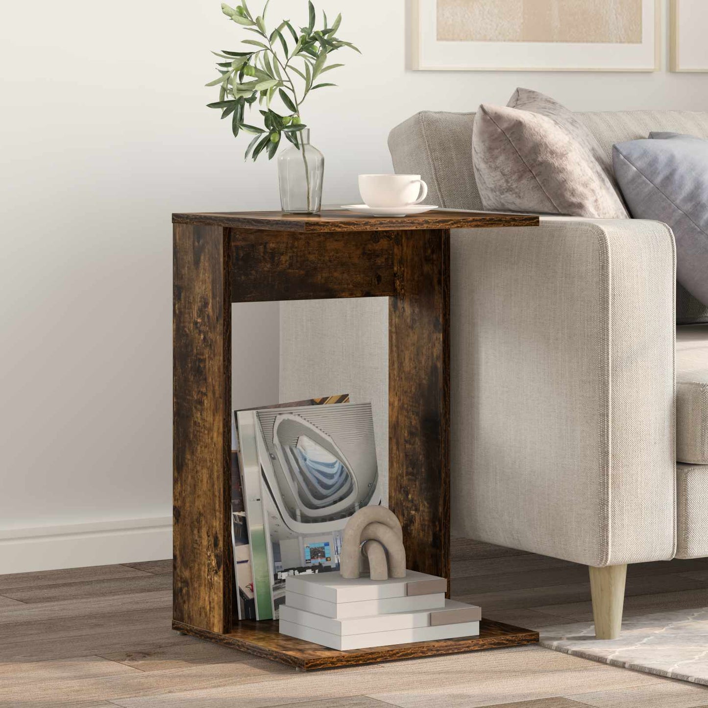 Sidetabell Røkt eik 40 x 38 x 62,5 cm Konstruert tre