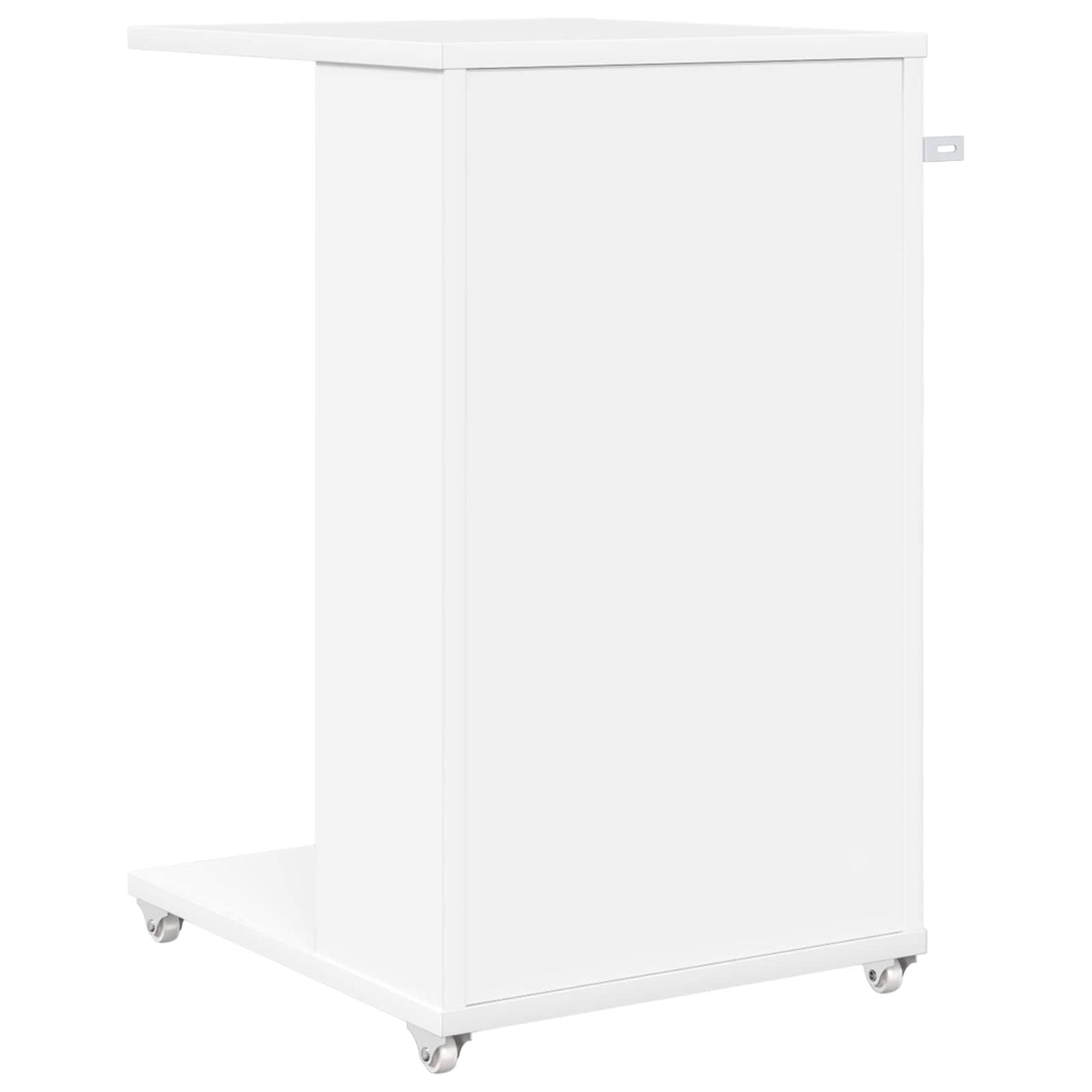Sidetabell med hjul Hvit 40 x 35 x 60 cm Konstruert tre