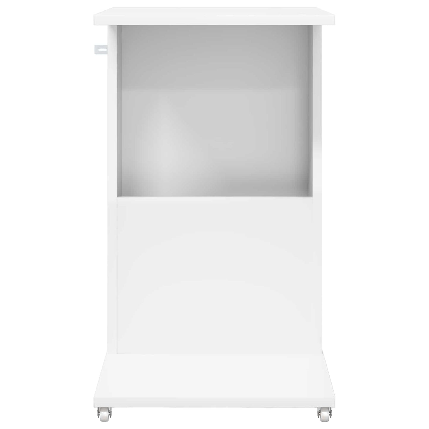 Sidetabell med hjul Hvit 40 x 35 x 60 cm Konstruert tre